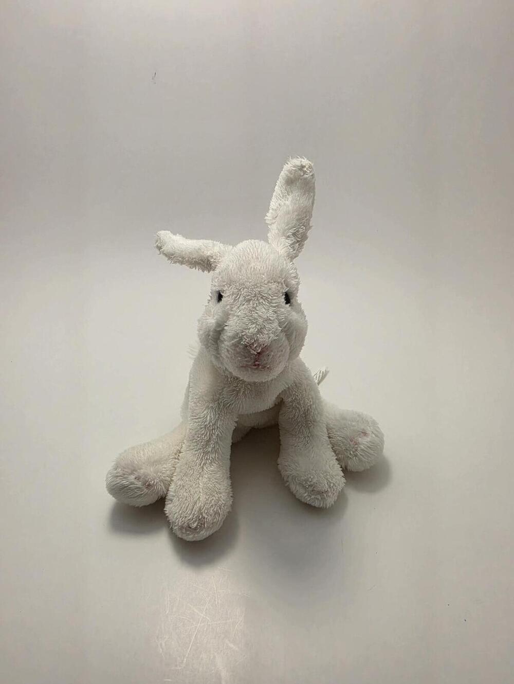 Russ "Ringer" the White Bunny Stuffed Animal Bean Bag (5 inch)